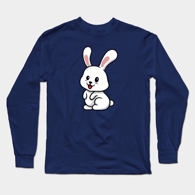 cute bunny cartoon Long Sleeve T-Shirt by garistipis